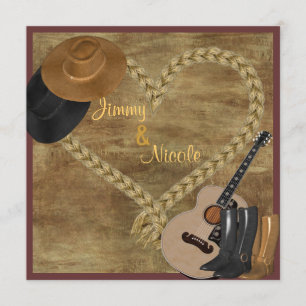 INVITACIÓN DE BODA DE GUITARRA OCCIDENTAL