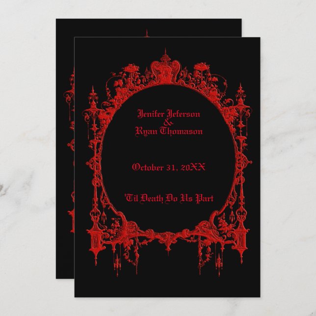 invitación de boda de Halloween (Anverso / Reverso)