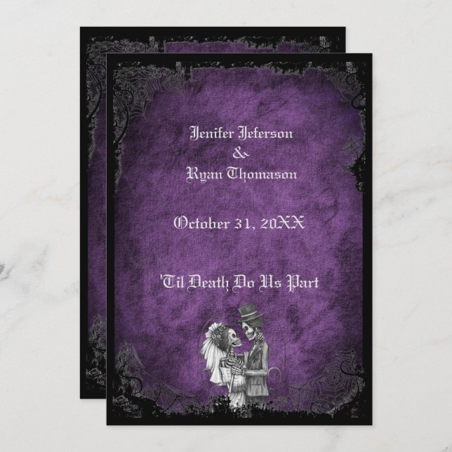 invitación de boda de Halloween (Anverso / Reverso)
