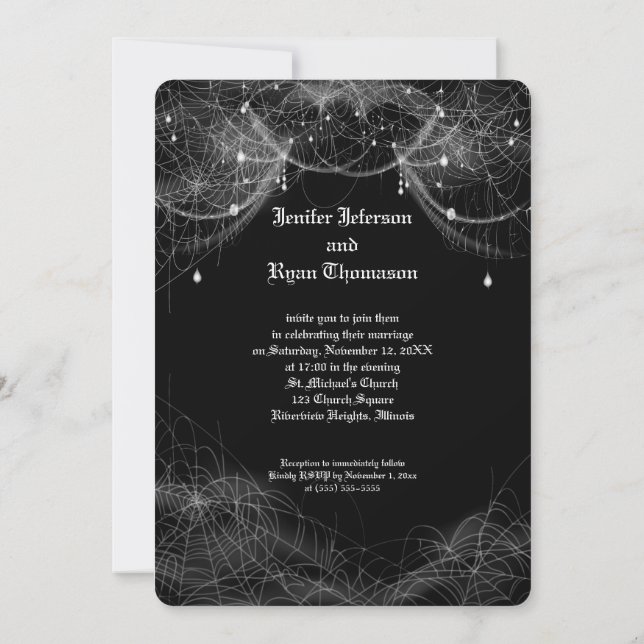 invitación de boda de Halloween (Reverso)