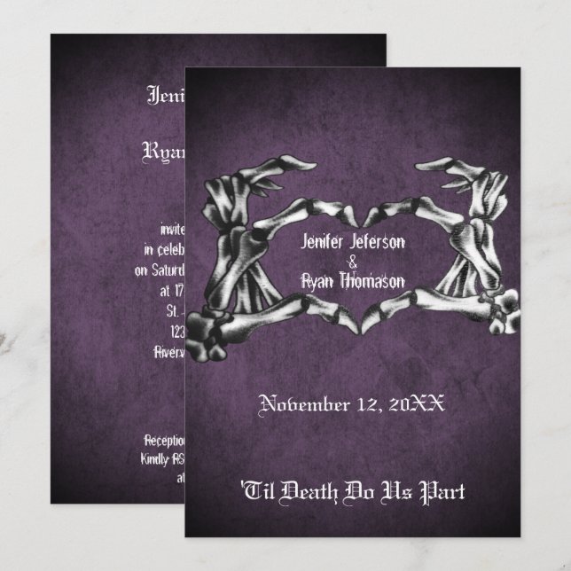 invitación de boda de halloween (Anverso / Reverso)