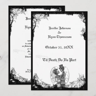 invitación de boda de Halloween