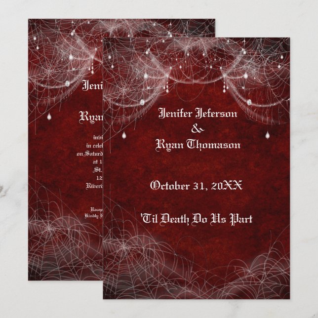 invitación de boda de Halloween (Anverso / Reverso)