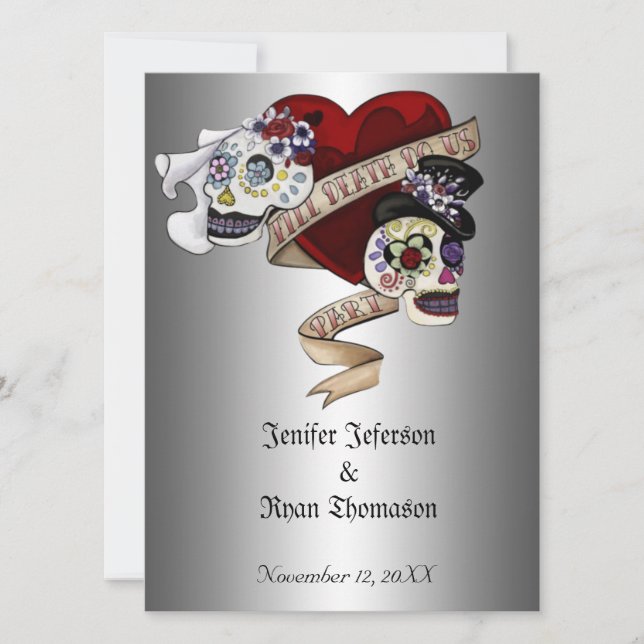 invitación de boda de Halloween (Anverso)