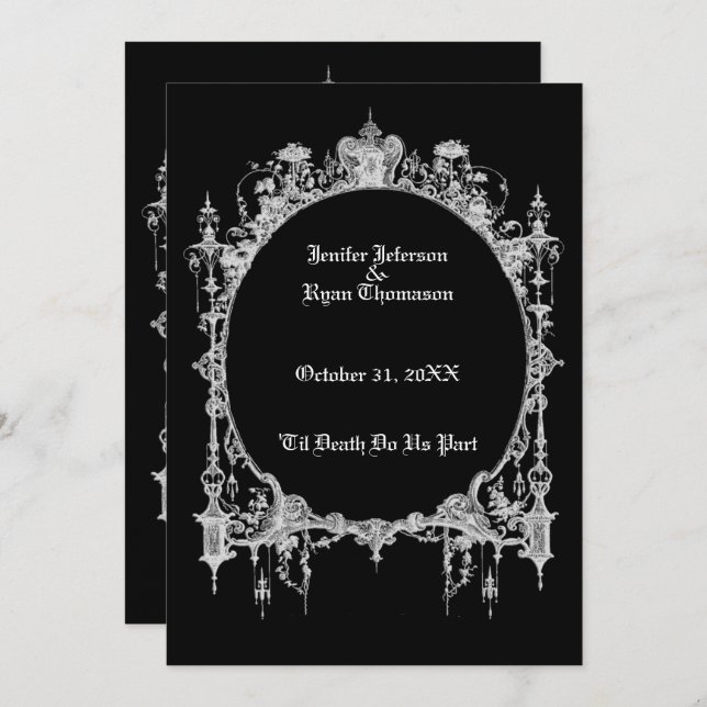 invitación de boda de Halloween (Anverso / Reverso)