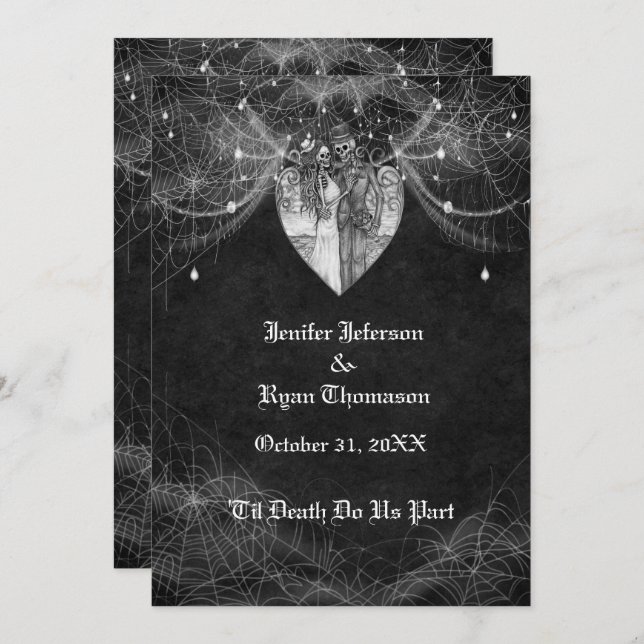 invitación de boda de Halloween (Anverso / Reverso)