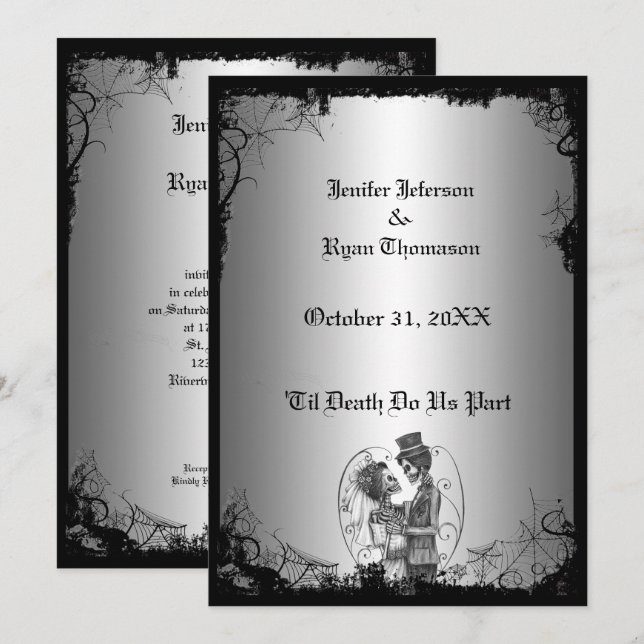 invitación de boda de Halloween (Anverso / Reverso)