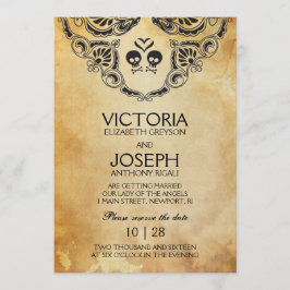 Invitación de Boda de Halloween - Calavera y Hueso