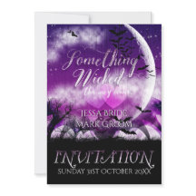 Invitación de boda de Halloween con amor divertido