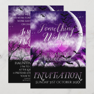 Invitación de boda de Halloween con amor divertido