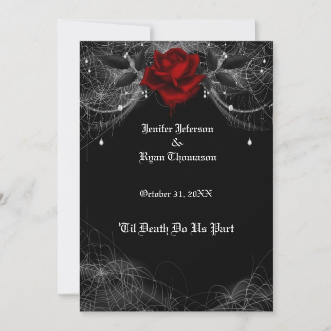 invitación de boda de Halloween gótica (Anverso)