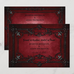 invitación de boda de Halloween gótica
