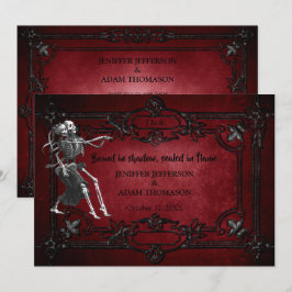 invitación de boda de Halloween gótica