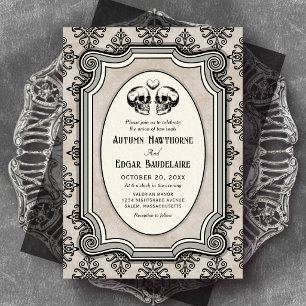 Invitación de boda de Halloween gótica