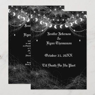 invitación de boda de Halloween gótica