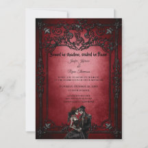 Invitación de boda de Halloween gótica