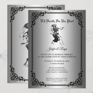Invitación de boda de Halloween gótica