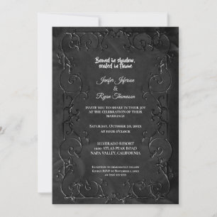 Invitación de boda de Halloween gótica oscura
