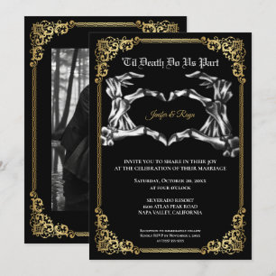 Invitación de boda de Halloween gótica oscura