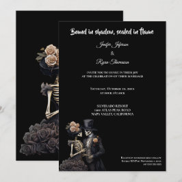 Invitación de boda de Halloween gótica oscura