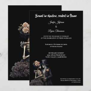 Invitación de boda de Halloween gótica oscura