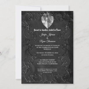 Invitación de boda de Halloween gótica oscura
