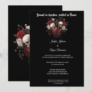 Invitación de boda de Halloween gótica oscura