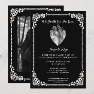 Invitación de boda de Halloween gótica oscura