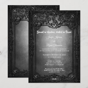 Invitación de boda de Halloween gótica oscura