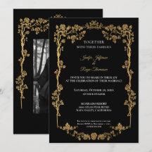 Invitación de boda de Halloween gótica oscura