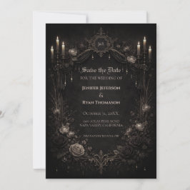 invitación de boda de Halloween gótica para guarda