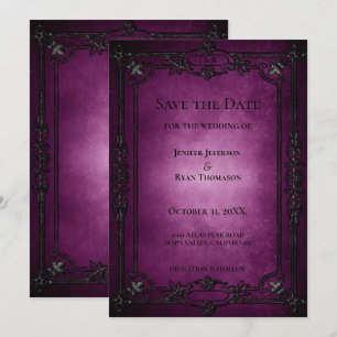 invitación de boda de Halloween gótica para guarda