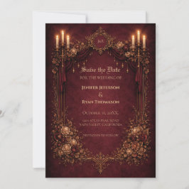 invitación de boda de Halloween gótica para guarda