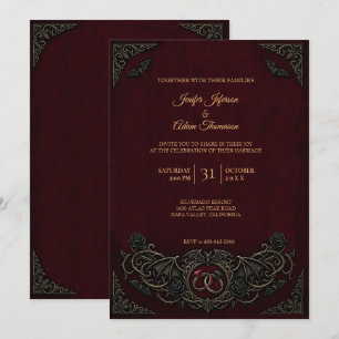 Invitación de boda de Halloween gótica vampírica