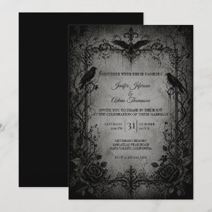 Invitación de boda de Halloween gótica vampírica