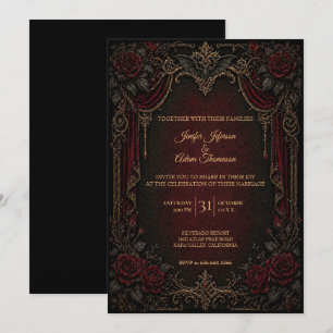 Invitación de boda de Halloween gótica vampírica