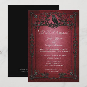invitación de boda de Halloween gótica vintage