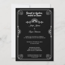 Invitación de boda de Halloween gótico