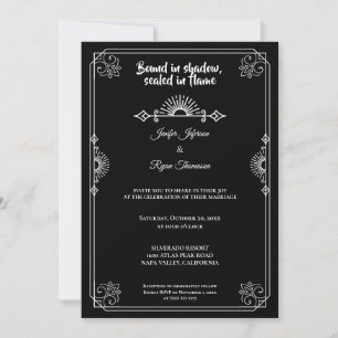 Invitación de boda de Halloween gótico