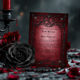 Invitación de boda de Halloween gótico elegante