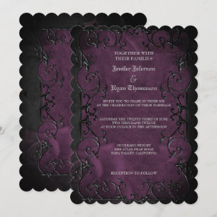 Invitación de boda de Halloween gótico elegante
