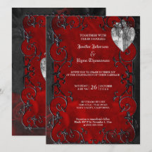 Invitación de boda de Halloween gótico elegante
