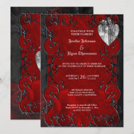 Invitación de boda de Halloween gótico elegante