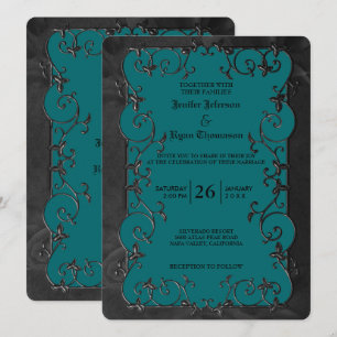 Invitación de boda de Halloween gótico elegante
