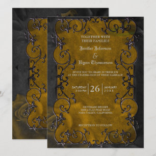 Invitación de boda de Halloween gótico elegante