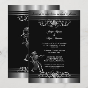 Invitación de boda de Halloween gótico oscuro