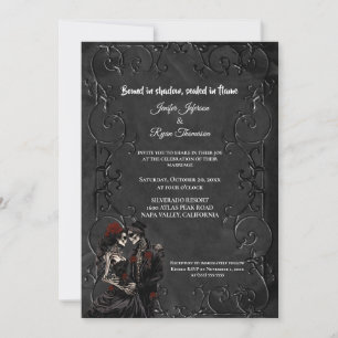 Invitación de boda de Halloween gótico oscuro