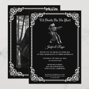 Invitación de boda de Halloween gótico oscuro