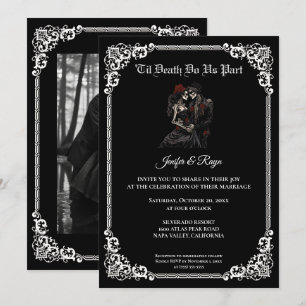 Invitación de boda de Halloween gótico oscuro