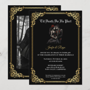 Invitación de boda de Halloween gótico oscuro